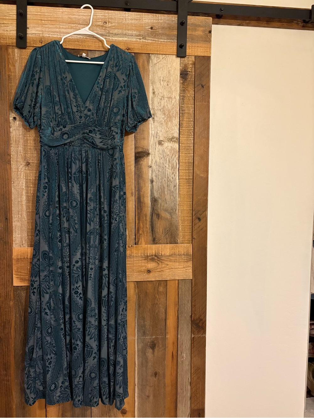Baltic Born Teal Floral V-Neck Maxi Dress